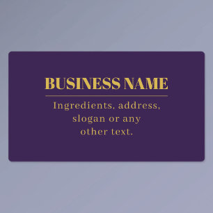 Dark Purple & Gold Business Name or Greeting