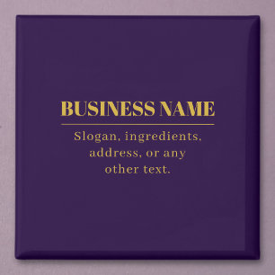 Dark Purple & Gold Business Name or Greeting Magnet