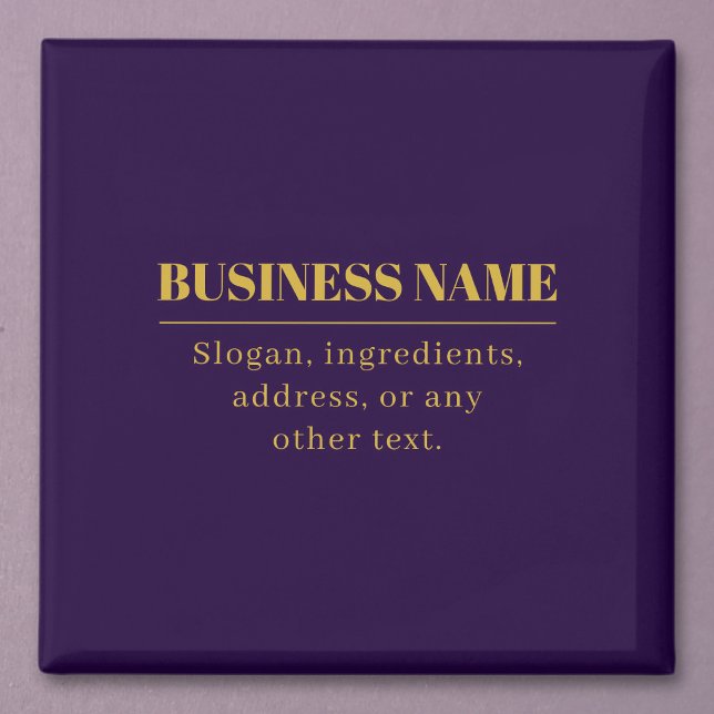 Dark Purple & Gold Business Name or Greeting  Magnet (Creator Uploaded)