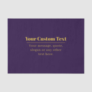 Dark Purple & Gold Business Name or Greeting  Tissue Paper