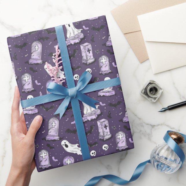 Dark Purple Gothic Charm Wrapping Paper (Gifting)