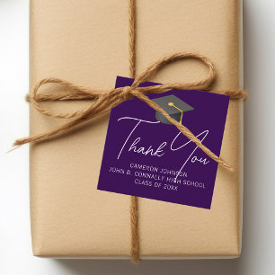 Dark Purple Graduate Personalized Graduation Party Favour Tags