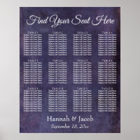 Dark Purple Grunge Reception Seating Chart