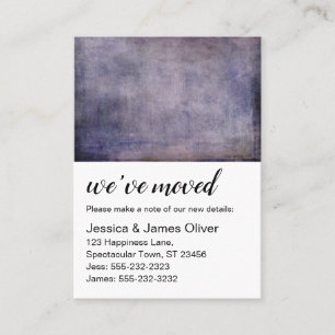 Dark Purple Grunge We've Moved Handout Card