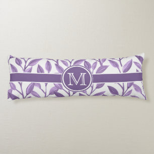 Dark Purple Leaves Personalised Body Cushion