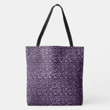 Dark Purple Leopard Print Tote Bag