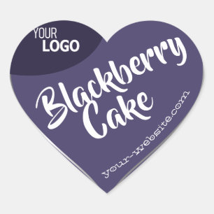 Dark Purple Lila Silver Frame Logo Template Baking Heart Sticker