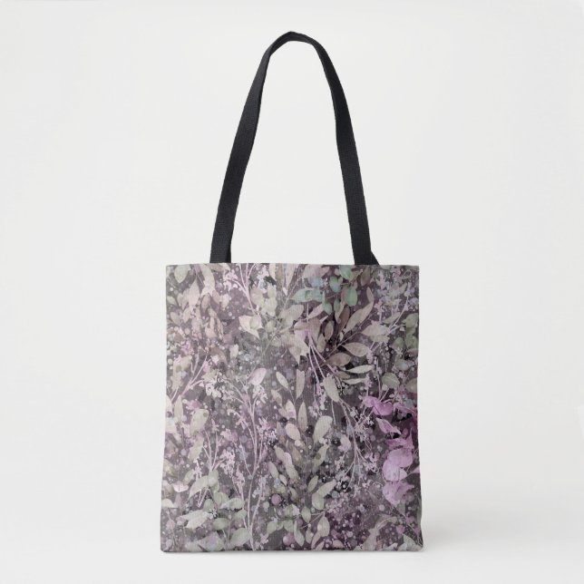 Dark purple magic eucalyptus leaves tote bag (Front)