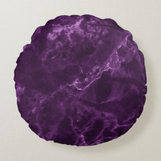 Dark purple marble: luxurious texture. round cushion