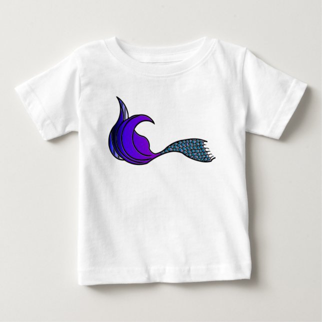 Dark purple Mermaid Tail Baby T-Shirt (Front)