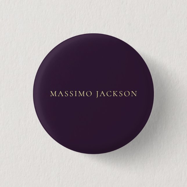 Dark Purple Minimalist Plain Modern  3 Cm Round Badge (Front)