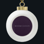 Dark Purple Minimalist Plain Modern  Ceramic Ball Christmas Ornament<br><div class="desc">An ideal design for those looking for an aesthetic look. It immediately stands out with its extremely simple and elegant appearance.</div>