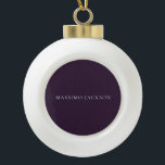Dark Purple Minimalist Plain Modern  Ceramic Ball Christmas Ornament<br><div class="desc">An ideal design for those looking for an aesthetic look. It immediately stands out with its extremely simple and elegant appearance.</div>