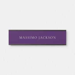 Dark Purple Minimalist Plain Modern Door Sign