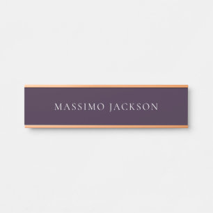Dark Purple Minimalist Plain Modern Door Sign