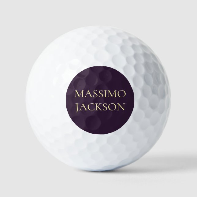 Dark Purple Minimalist Plain Modern  Golf Balls (Front)