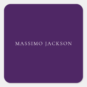 Dark Purple Minimalist Plain Modern Square Sticker