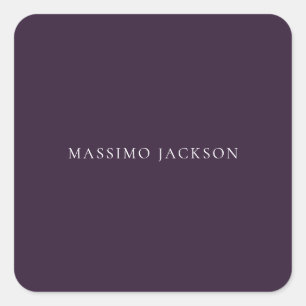 Dark Purple Minimalist Plain Modern Square Sticker