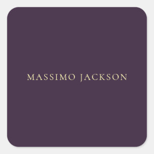 Dark Purple Minimalist Plain Modern Square Sticker