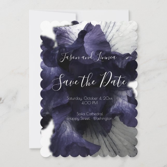 Dark Purple Minimalist Radiant Diaphanous  Modern Invitation (Front)