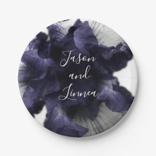 Dark Purple Minimalist Radiant Diaphanous Modern Paper Plate