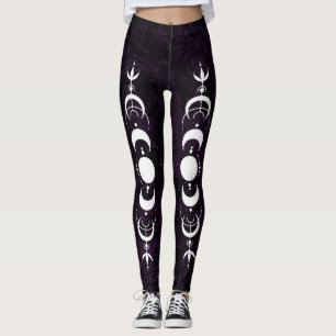 Dark Purple Moon Phase Leggings