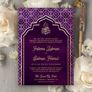 Dark Purple Moroccan Arch Muslim Wedding Gold