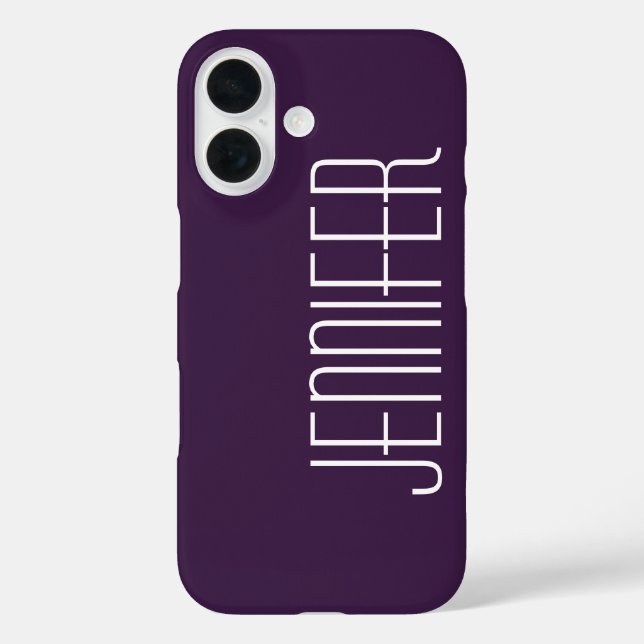 Dark Purple, Personalised Jumbo Custom Name Case-Mate iPhone Case (Back)