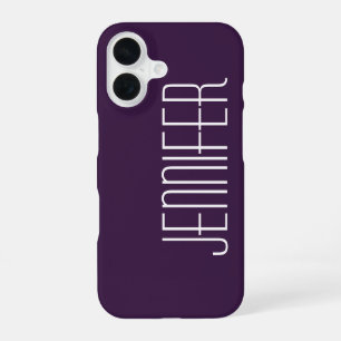 Dark Purple, Personalised Jumbo Custom Name iPhone 16 Case