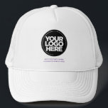 Dark Purple | Personalised Logo and Text Baseball Trucker Hat<br><div class="desc">Create your very own corporate cute chic dark purple Trucker Hat! Our sleek and contemporary template comes in a variety of colours, offering full customisation options to showcase your business logo, chosen photograph or image. Enhance personalisation by adding your name, company slogan or moniker, promotional Instagram handle, or any personalised...</div>