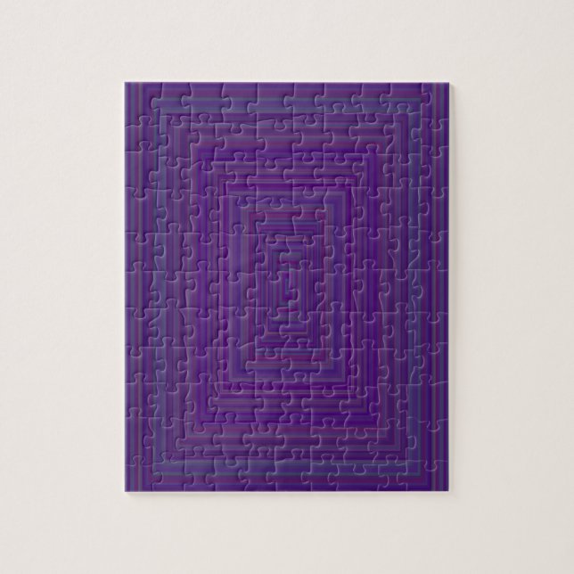 Dark Purple Pink Geometric Rectangles Art Jigsaw Puzzle (Vertical)