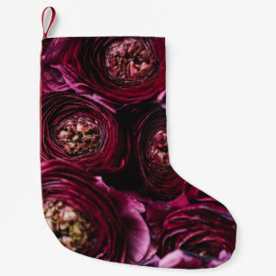 Dark Purple Ranunculus, Blossoming Close-Up. Small Christmas Stocking