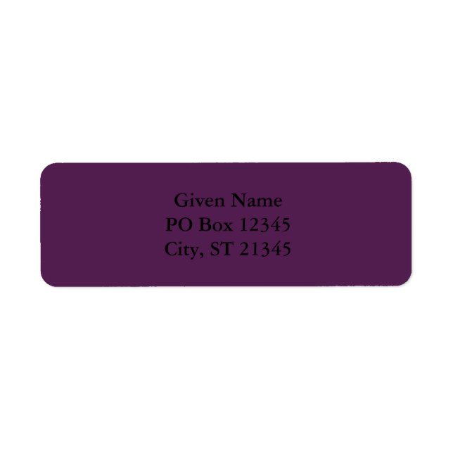 Dark Purple Return Address Label (Front)