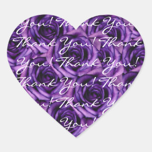 Dark Purple Roses Thank You Sticker