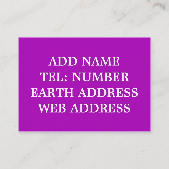 Dark Purple solid colour business card (Front)