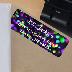 Dark Purple Sparkling Return Address Labels