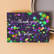 Dark Purple Sparkling Thank You Cards