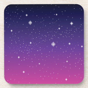 Dark Purple Starry Night Sky Coaster