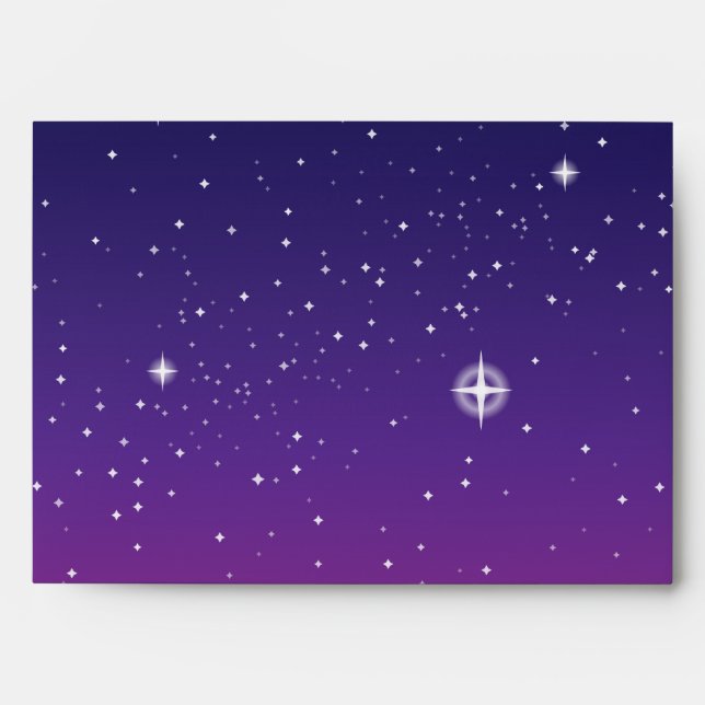 Dark Purple Starry Night Sky Envelope (Front)