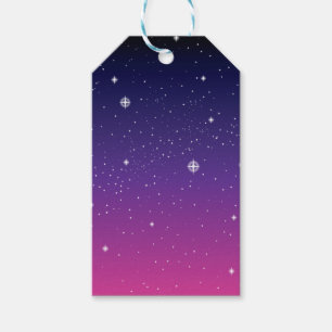Dark Purple Starry Night Sky Gift Tags