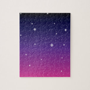 Dark Purple Starry Night Sky Jigsaw Puzzle