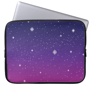 Dark Purple Starry Night Sky Laptop Sleeve
