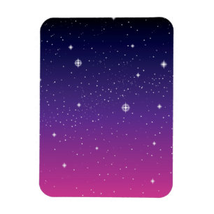 Dark Purple Starry Night Sky Magnet
