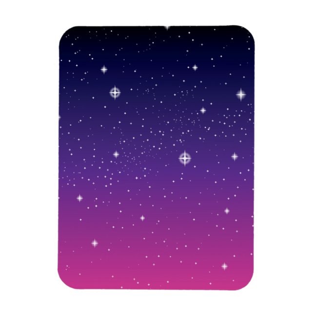 Dark Purple Starry Night Sky Magnet (Vertical)