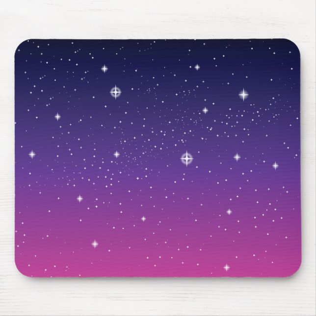 Dark Purple Starry Night Sky Mouse Pad (Front)