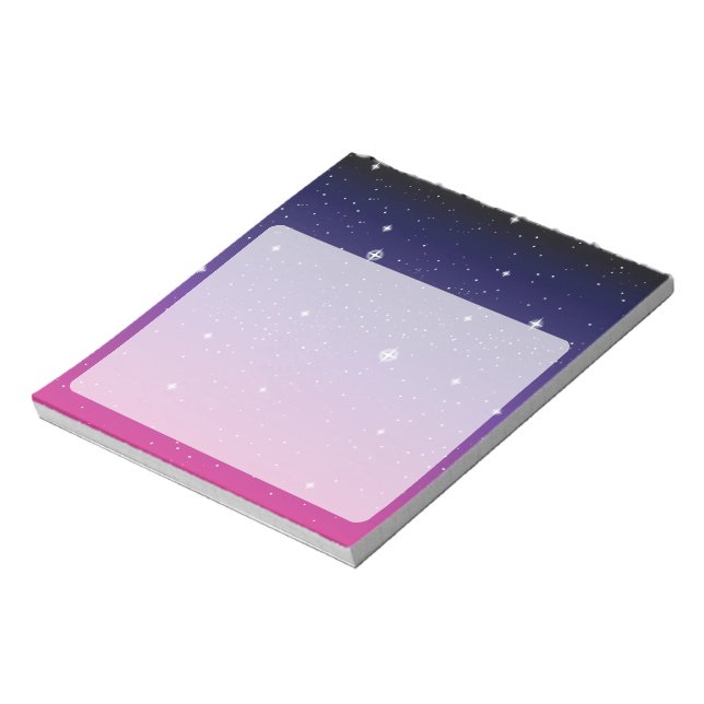 Dark Purple Starry Night Sky Notepad (Rotated)
