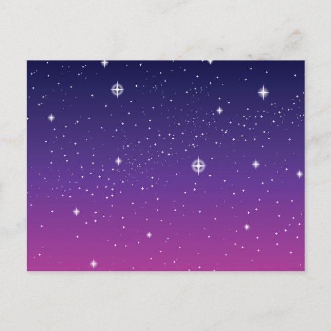 Dark Purple Starry Night Sky Postcard (Front)