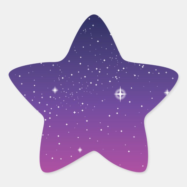 Dark Purple Starry Night Sky Star Sticker (Front)