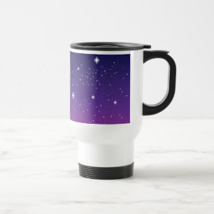 Dark Purple Starry Night Sky Travel Mug
