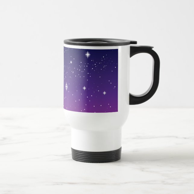 Dark Purple Starry Night Sky Travel Mug (Right)